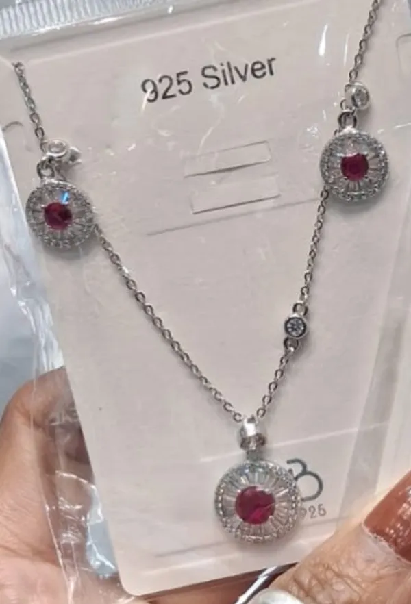 Silver_925_Red_Stone_Pendant_And_Earrings_Set_For_Women