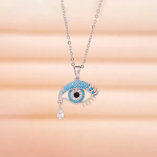 Silver_Plated_Stainless_Steel_Blue_Eye_Pendant_Necklace_For_Women