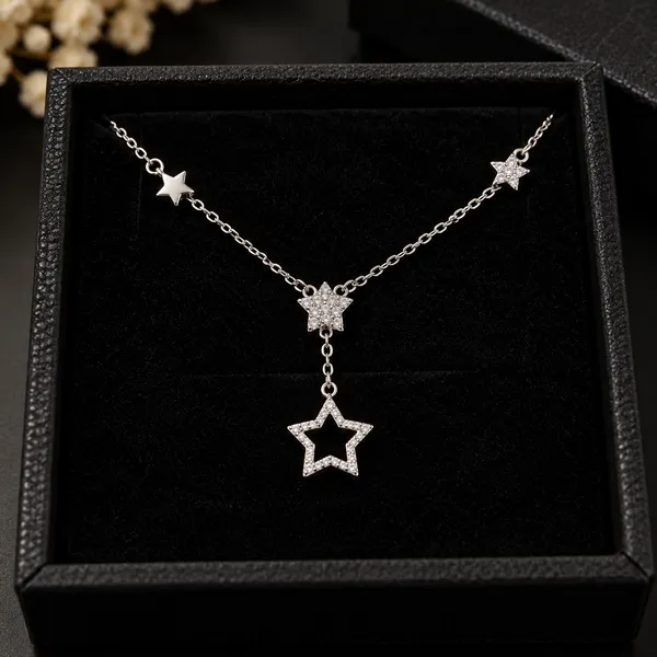 Silver_925_Layered_Star_Pendant_Necklace_For_Women