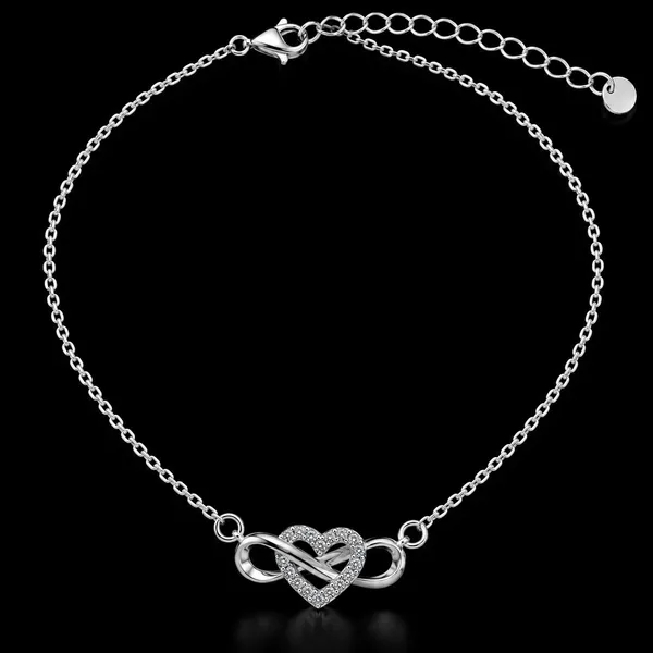 Silver_925_Heart_Infinity_Charm_Chain_Bracelet_For_Women