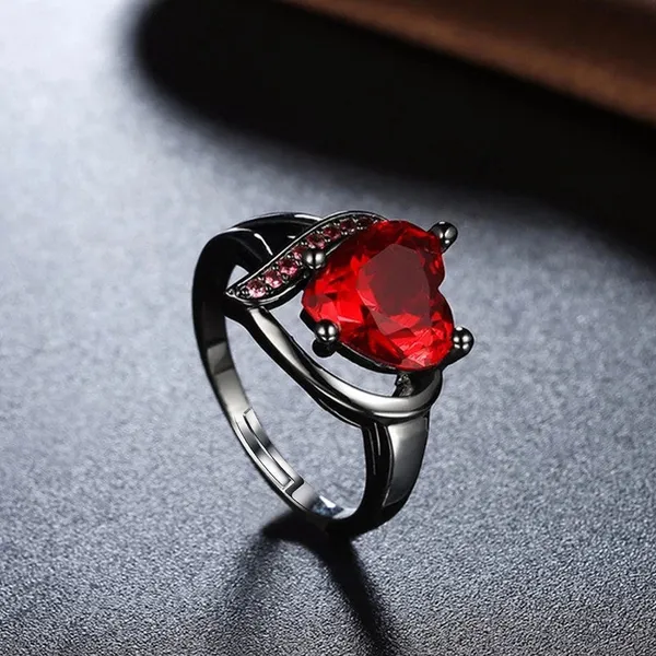Black_Finish_Stainless_Steel_Red_Stone_Statement_Ring_For_Women
