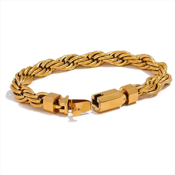 Gold_Plated_Stainless_Steel_Woven_Chain_Bracelet_For_Men