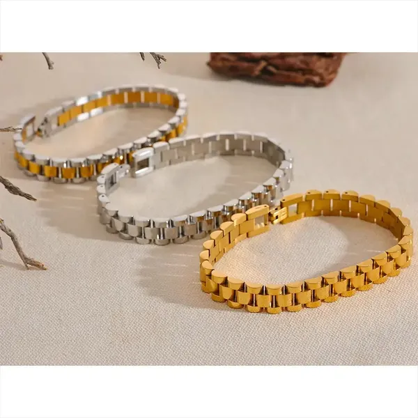 Gold_Silver_Plated_Stainless_Steel_Link_Bracelet_Set_For_Women
