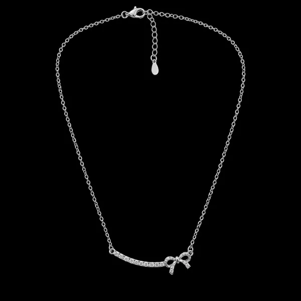 Silver_925_Bow_Crystal_Pendant_Necklace_For_Women