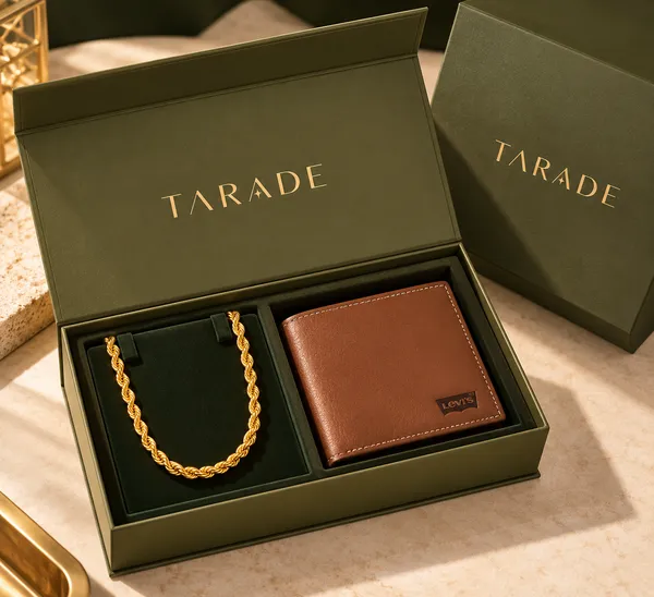 Gold_Plated_Stainless_Steel_Chain_And_Brown_Wallet_Gift_Set