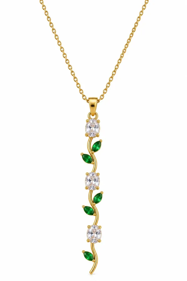 Gold_Plated_Leaf_Vine_Pendant_Necklace_For_Women