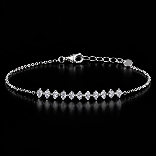 Silver_925_Crystal_Cluster_Floral_Chain_Bracelet_For_Women