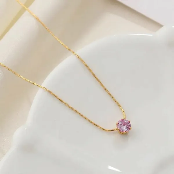 Gold_Plated_Pink_Stone_Pendant_Necklace_For_Women