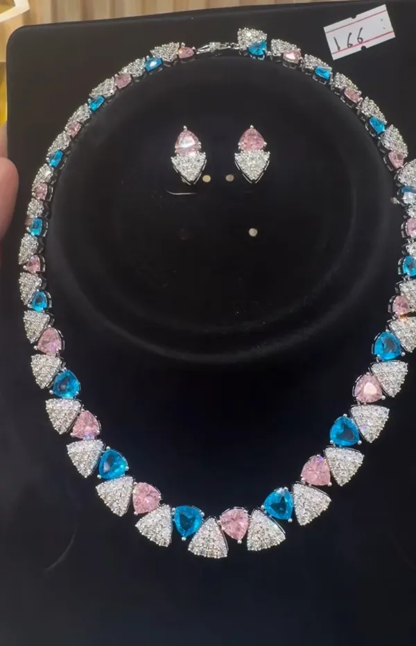 Silver_Tone_Brass_Blue_Pink_Stone_Necklace_And_Earrings_Set_For_Women