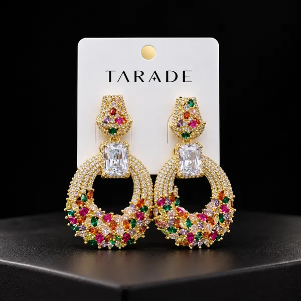 Silver_Stainless_Steel_Multicolor_Stone_Chandelier_Earrings_For_Women
