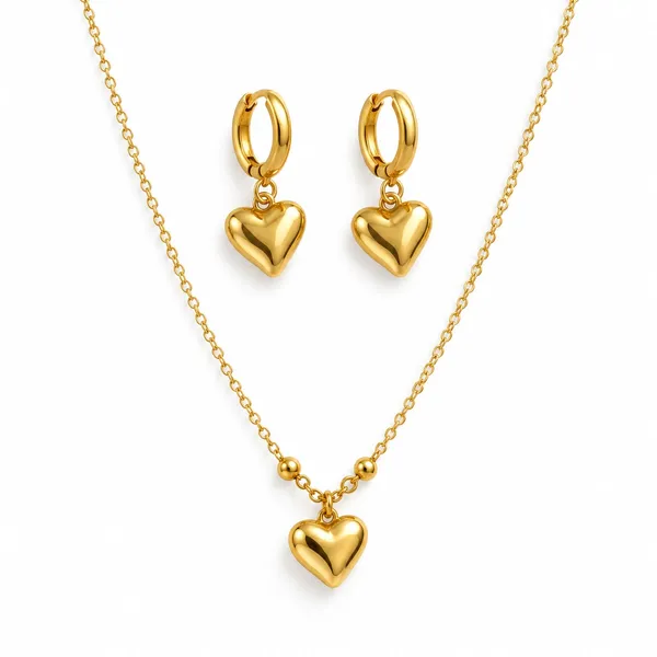 Gold_Plated_Stainless_Steel_Heart_Necklace_Earrings_Set_For_Women