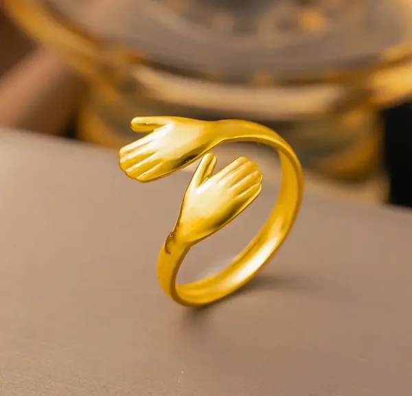 Gold_Tone_Hand_Motif_Ring_for_Women