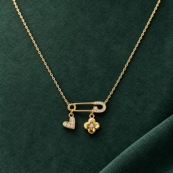 Gold_Plated_Rhinestone_Safety_Pin_Charm_Pendant_Necklace_For_Women