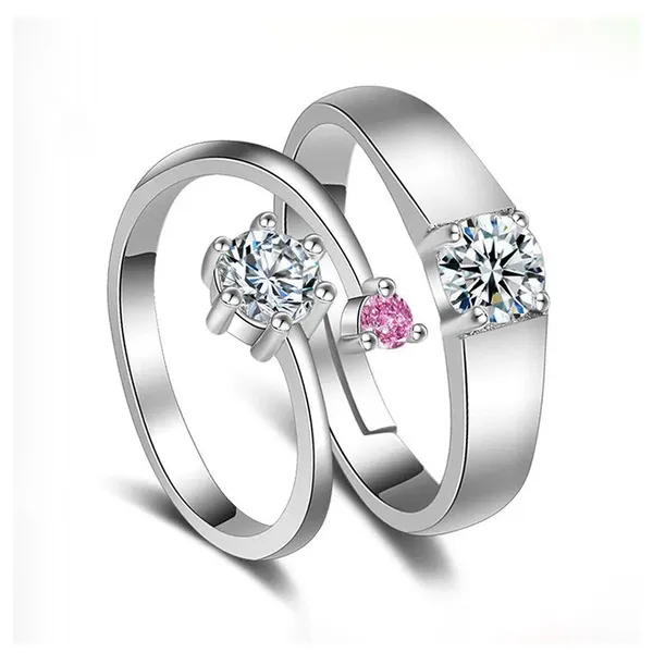 Silver_Plated_Stainless_Steel_Crystal_Couple_Rings_For_Women