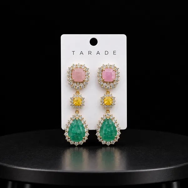 Silver_Plated_Stainless_Steel_Multicolour_Stone_Drop_Earrings_For_Women
