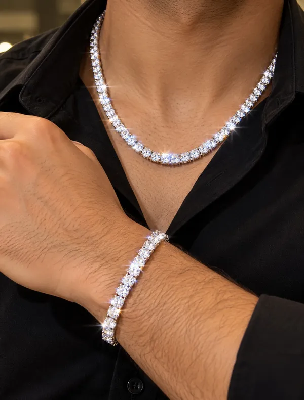 Silver_925_Tennis_Stone_Necklace_And_Bracelet_Set_For_Men