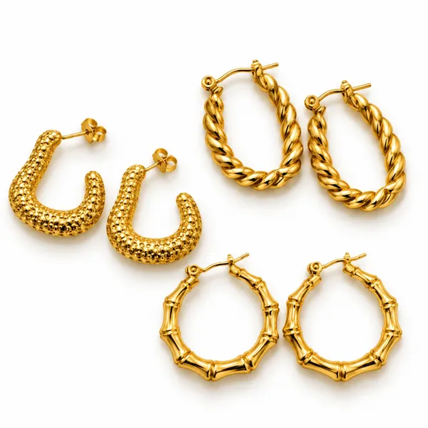 Gold_Plated_Stainless_Steel_Hoop_Earrings_Set_For_Women