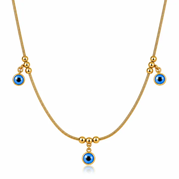 Gold_Tone_Blue_Evil_Eye_Charm_Stainless_Steel_Necklace_For_Women