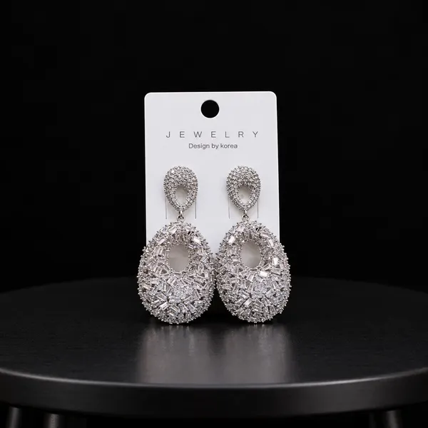 Silver_Plated_Rhinestone_Oval_Drop_Statement_Earrings_For_Women