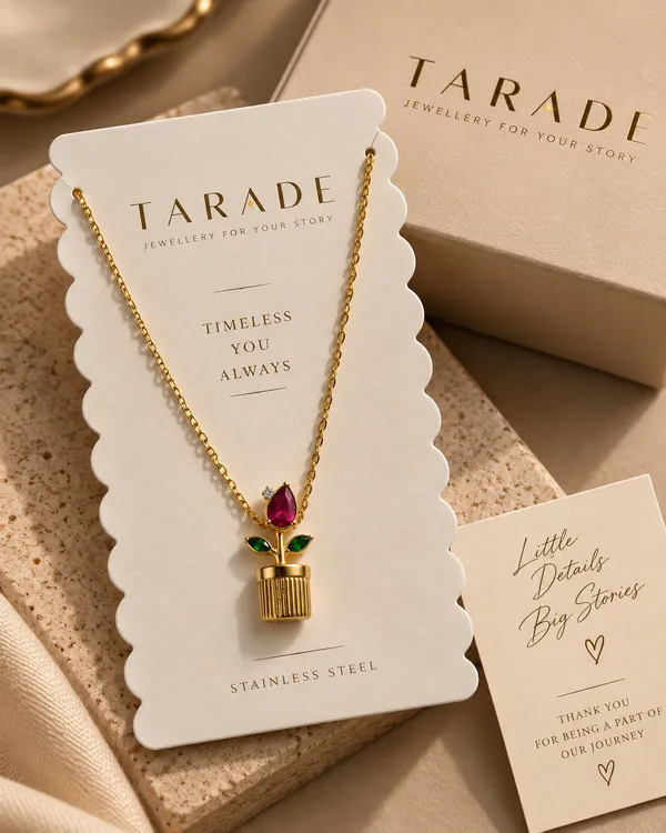 Gold_Plated_Floral_Pot_Charm_Pendant_Necklace_For_Women