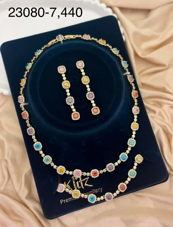 Gold_Plated_Stainless_Steel_Multicolour_Stone_Necklace_And_Earrings_Set_For_Women