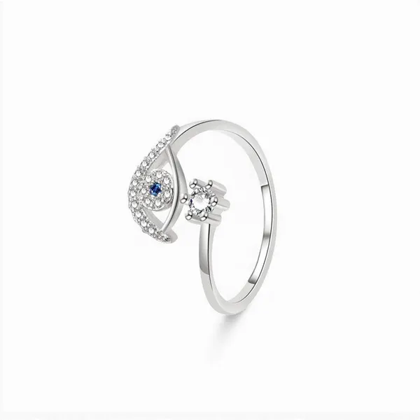 Silver_Plated_Stainless_Steel_Blue_Crystal_Open_Ring_For_Women