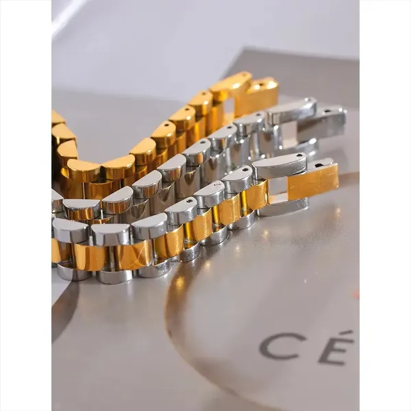 Gold_Silver_Stainless_Steel_Two-Tone_Link_Bracelet_For_Women