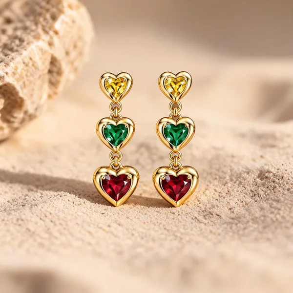 Gold_Plated_Multicolour_Heart_Stone_Drop_Earrings_For_Women