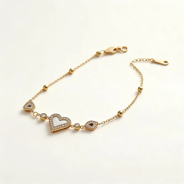 Gold_Plated_Heart_Charm_Chain_Anklet_Bracelet_For_Women