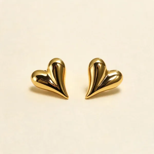 Gold_Plated_Sculptural_Heart_Stud_Earrings_For_Women