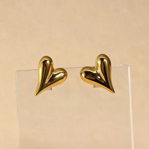 Gold_Plated_Sculptural_Heart_Stud_Earrings_For_Women