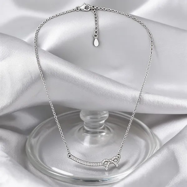 Silver_925_Bow_Crystal_Pendant_Necklace_For_Women