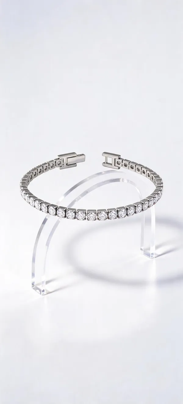 Silver_Tone_Clear_Stone_Tennis_Bracelet_For_Women