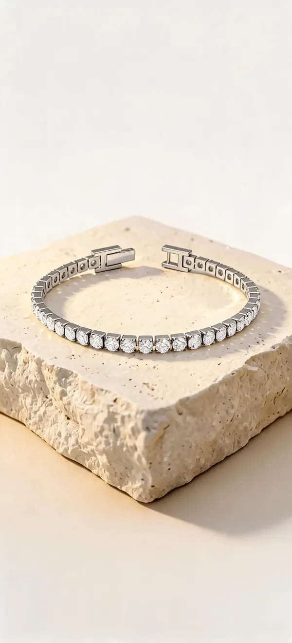 Silver_Tone_Clear_Stone_Tennis_Bracelet_For_Women