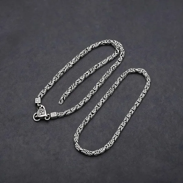 Silver_925_Patterned_Woven_Link_Chain_Necklace_For_Men