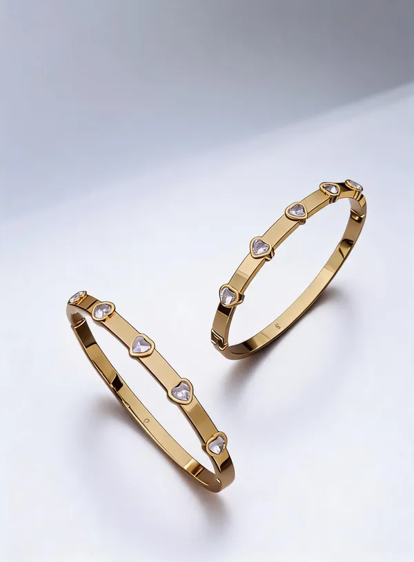 Gold_Plated_Stainless_Steel_Heart_Charm_Bracelets_Set_For_Women