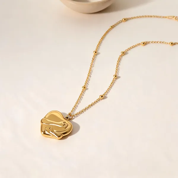 Gold_Plated_Stainless_Steel_Abstract_Pendant_Necklace_For_Women