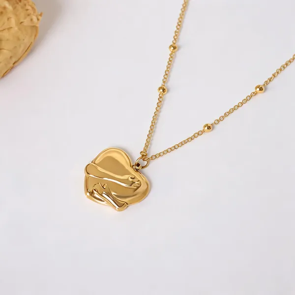 Gold_Plated_Stainless_Steel_Abstract_Pendant_Necklace_For_Women