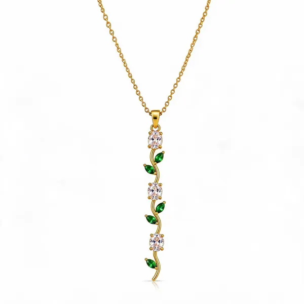 Gold_Plated_Leaf_Vine_Pendant_Necklace_For_Women