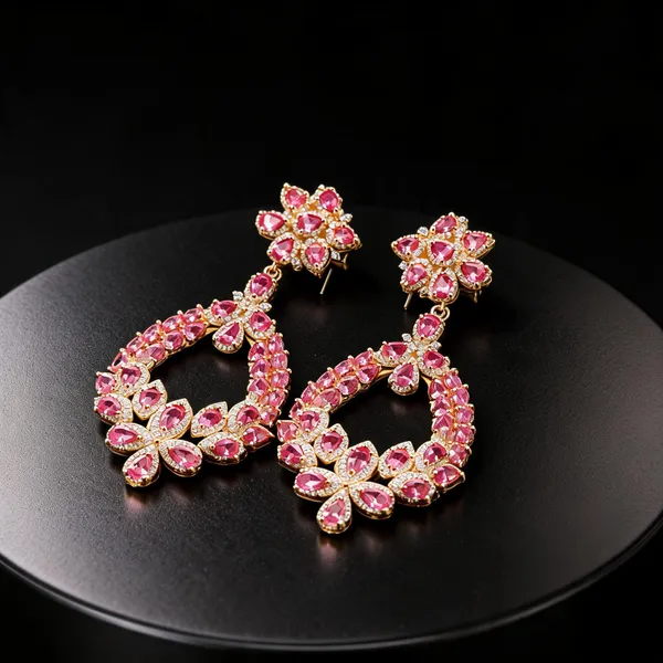 Gold_Tone_Pink_Stone_Chandelier_Drop_Earrings_For_Women