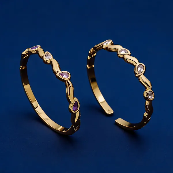 Gold_Plated_Purple_Stone_Open_Cuff_Bangles_For_Women
