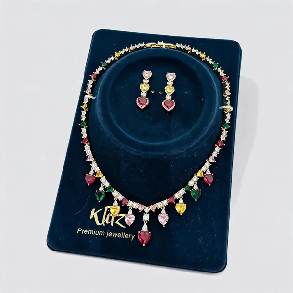 Multicolour_Brass_Stone_Necklace_And_Earrings_Set_For_Women