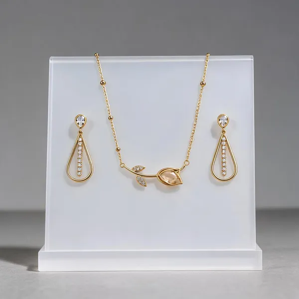 Gold_Plated_Stainless_Steel_Leaf_Motif_Necklace_Earrings_Set_For_Women