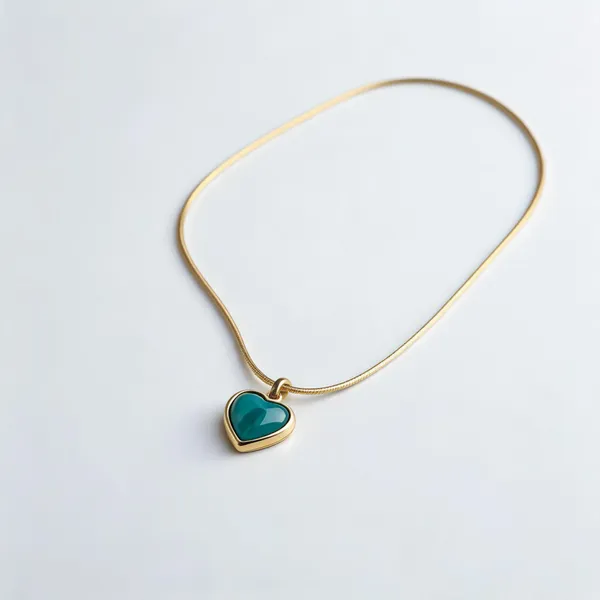 Gold_Plated_Teal_Heart_Pendant_Necklace_For_Women