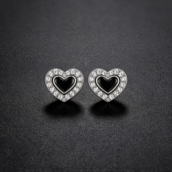 Silver_925_Heart_Black_Stone_Stud_Earrings_For_Women