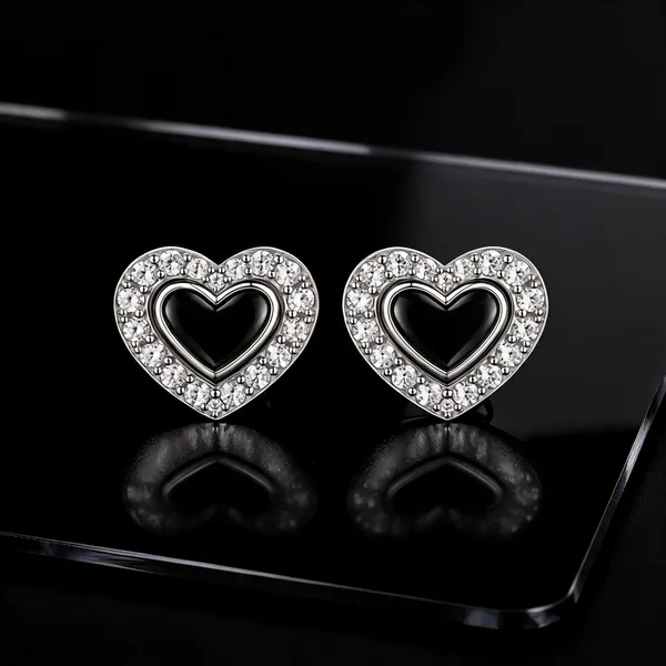 Silver_925_Heart_Black_Stone_Stud_Earrings_For_Women