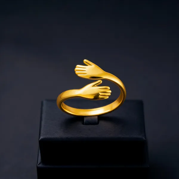 Gold_Plated_Stainless_Steel_Hand_Motif_Open_Ring_For_Women