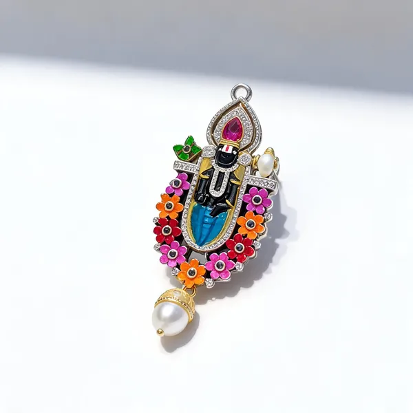 Silver_925_Floral_Stone_Devotional_Deity_Brooch_For_Women