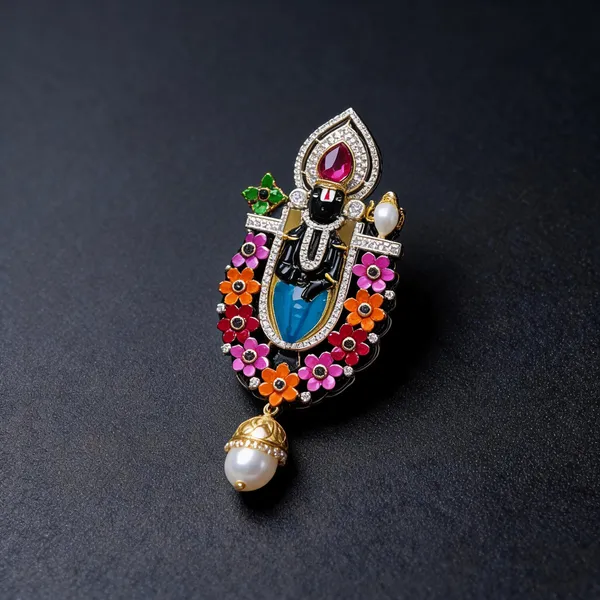 Silver_925_Floral_Stone_Devotional_Deity_Brooch_For_Women