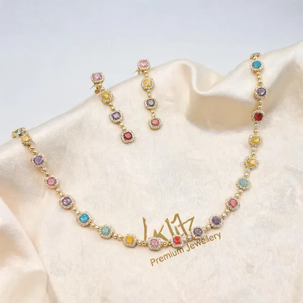 Gold_Plated_Stainless_Steel_Multicolour_Stone_Necklace_And_Earrings_Set_For_Women